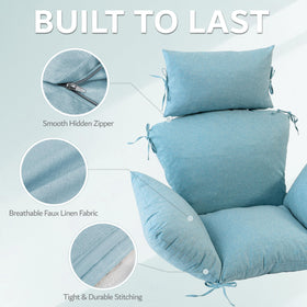 Honorbox Egg Chair Cushion Removable Cover is machine-washable for easy care.