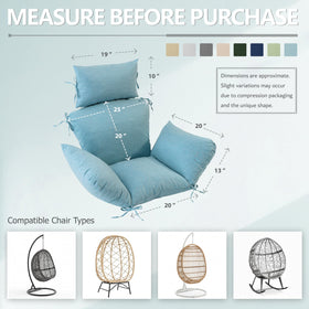Honorbox Egg Chair Cushion Waterproof Film minimizes water intrusion during light rain.