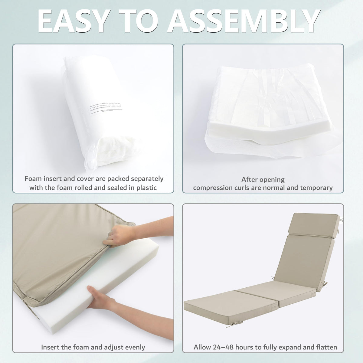 Honorbox cushions fit most outdoor lounges with simple setup and sizing.