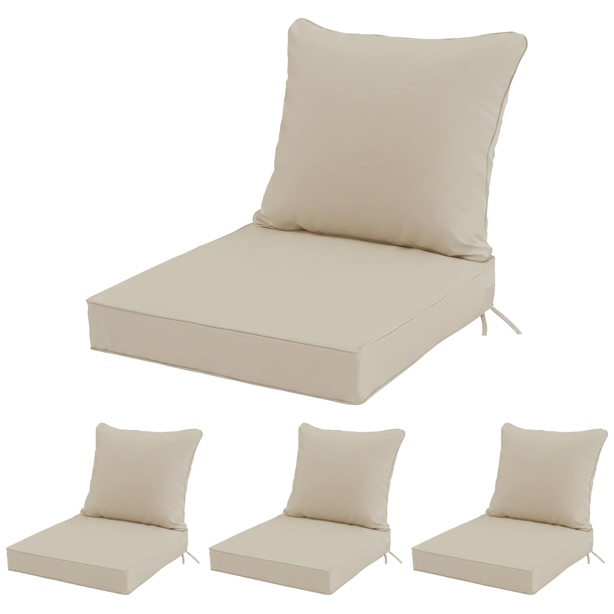 Honorbox outdoor chair cushion cream 24x24 with non-slip bottom prevents slipping.