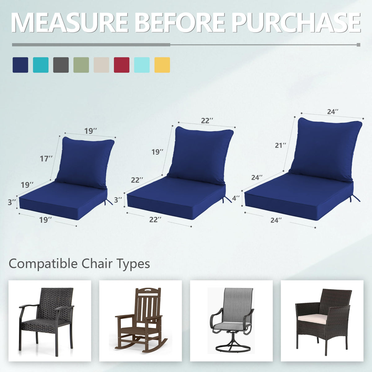 Honorbox navy cushion with tie straps ensures a secure fit.