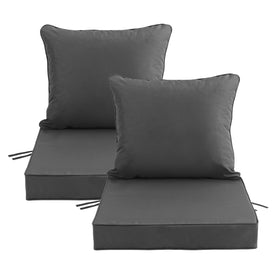 Honorbox outdoor cushions front view in dark grey, durable weather-ready fabric.