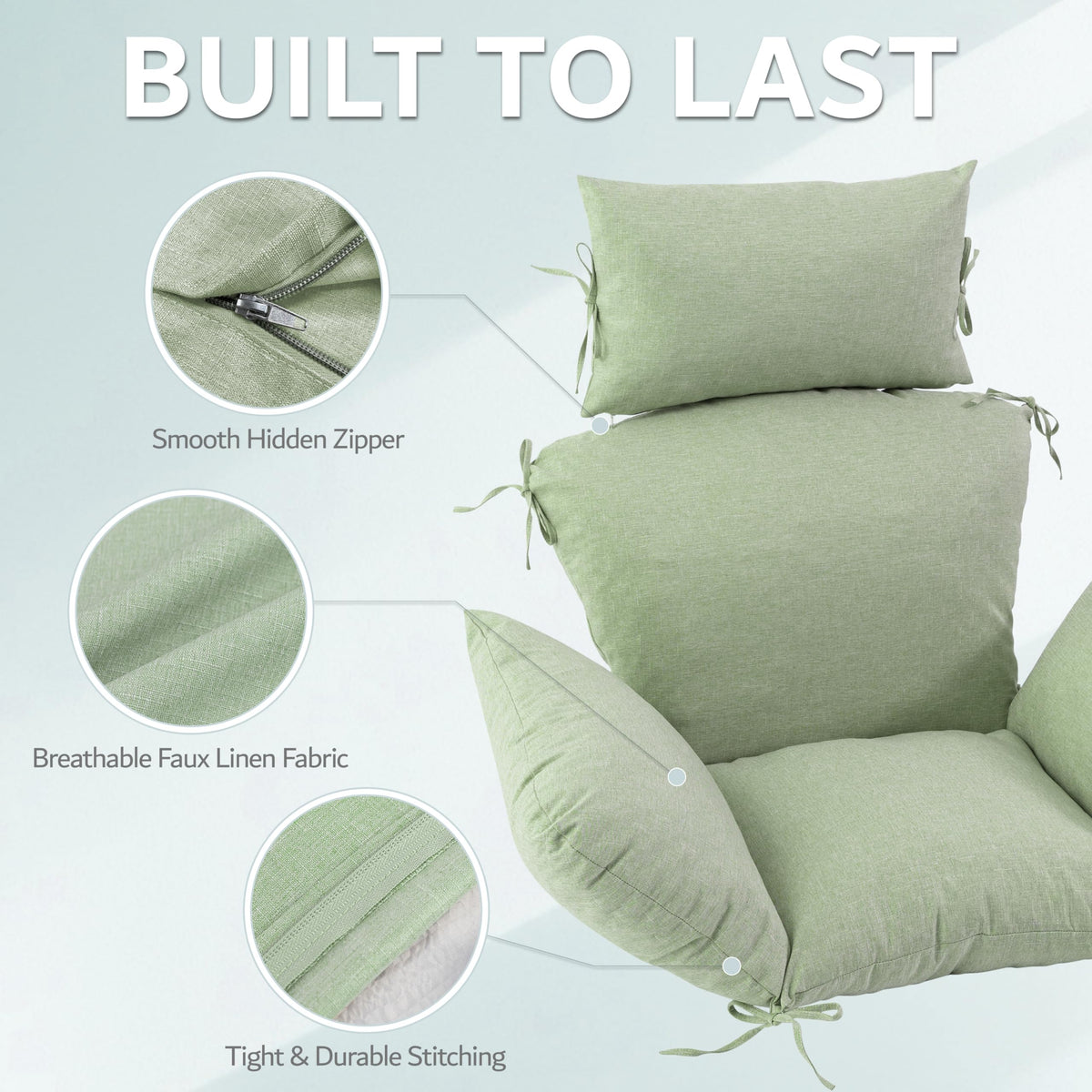 Honorbox faux linen cushion suited for patios and indoor spaces.