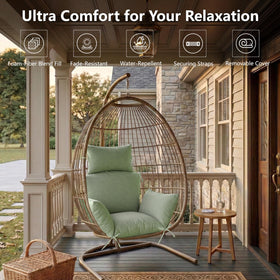 Honorbox water-repellent faux linen cushion on outdoor chair.