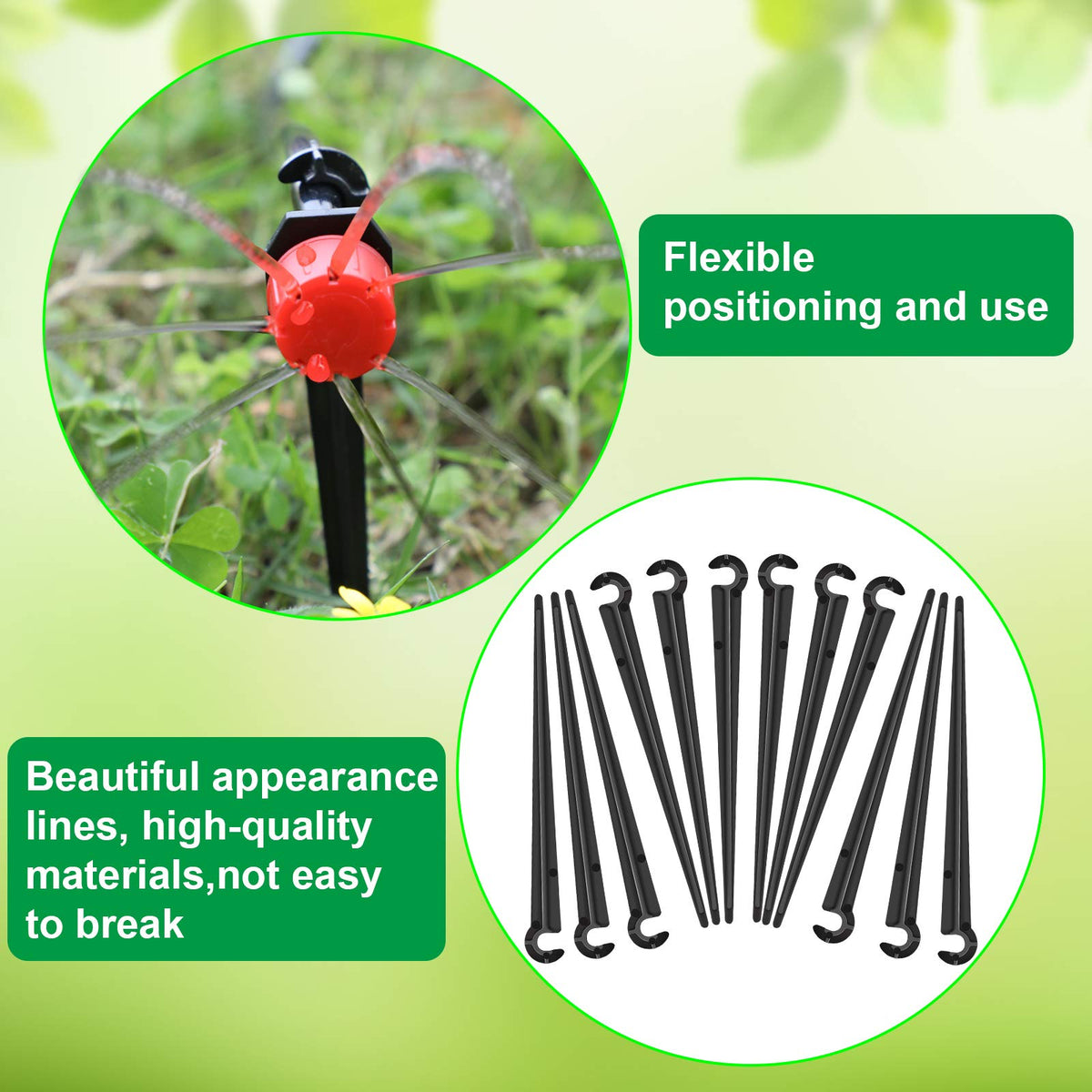 Honoson PP plastic stakes provide safe irrigation support for gardens.