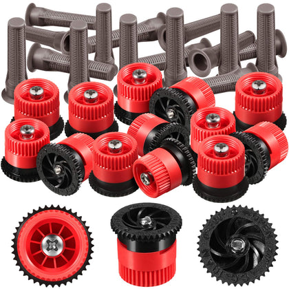 Honoson 16-piece variable-arc nozzle set in red for versatile sprinkler compatibility.