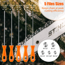 Honoson 3/16 inch file enables fast sharpening on medium links for cleaner cuts.