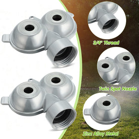 Honoson circle pattern twin spot sprinkler shows compact metal design for lawns.