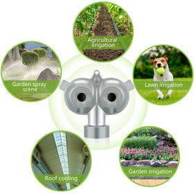 Honoson circle pattern twin spot sprinkler ready to use in outdoor spaces.