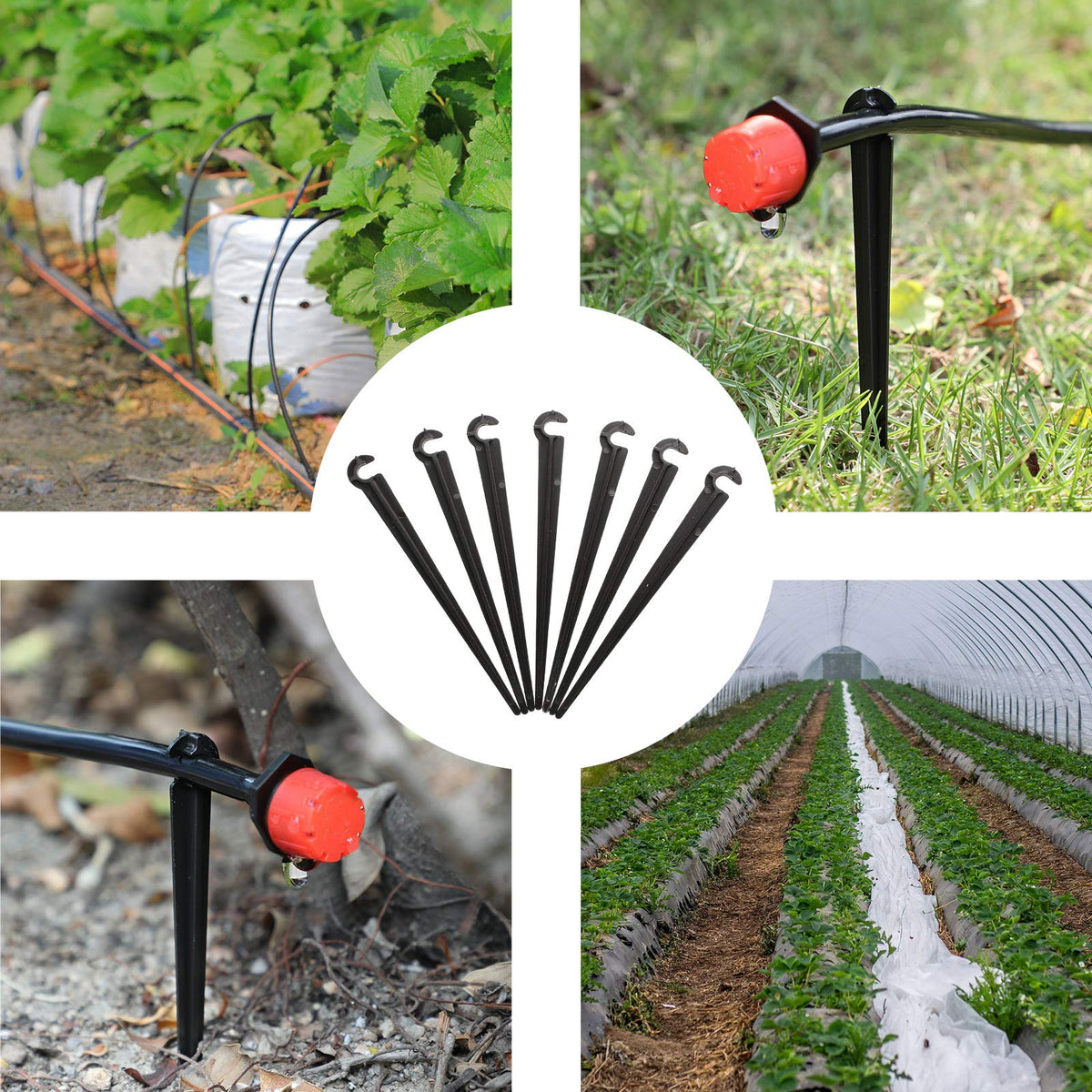 Honoson easy-install tubing support keeps drip lines organized.