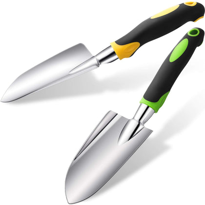 Honoson garden trowel dual-pack with green-yellow handles for digging and transplanting.