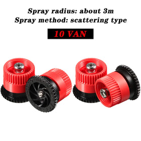 Honoson pop-up sprinkler head installation view with red units.