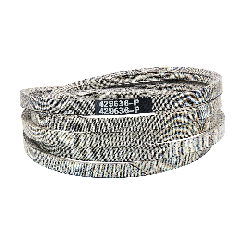 Honoyam 42-inch mower deck belt ready for installation in a riding mower