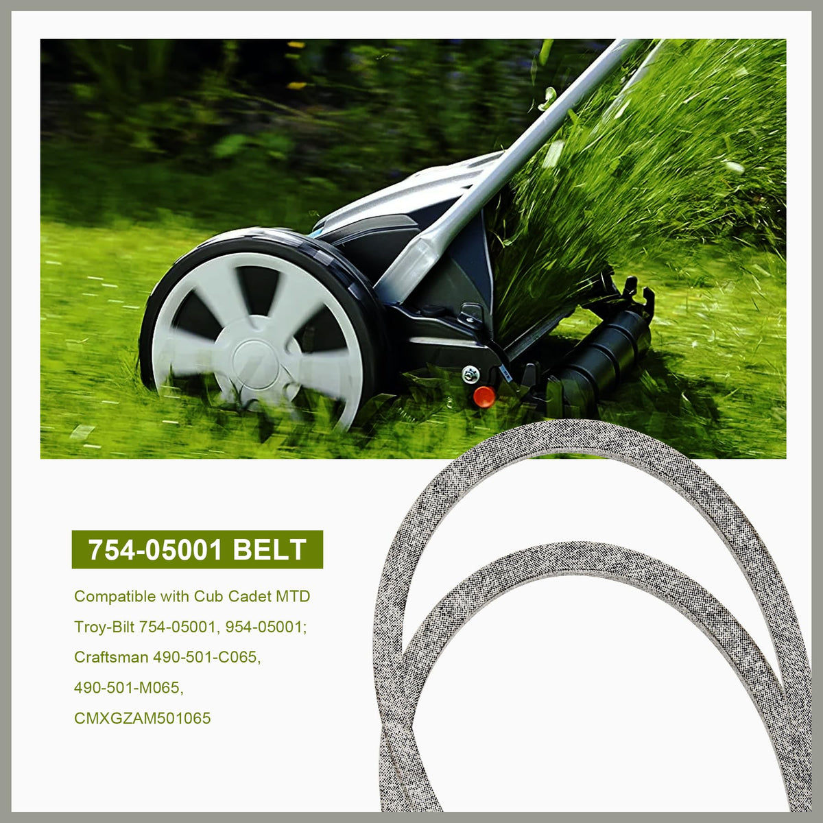 Honoyam belt compatible with MTD and Troy-Bilt models for smooth mowing