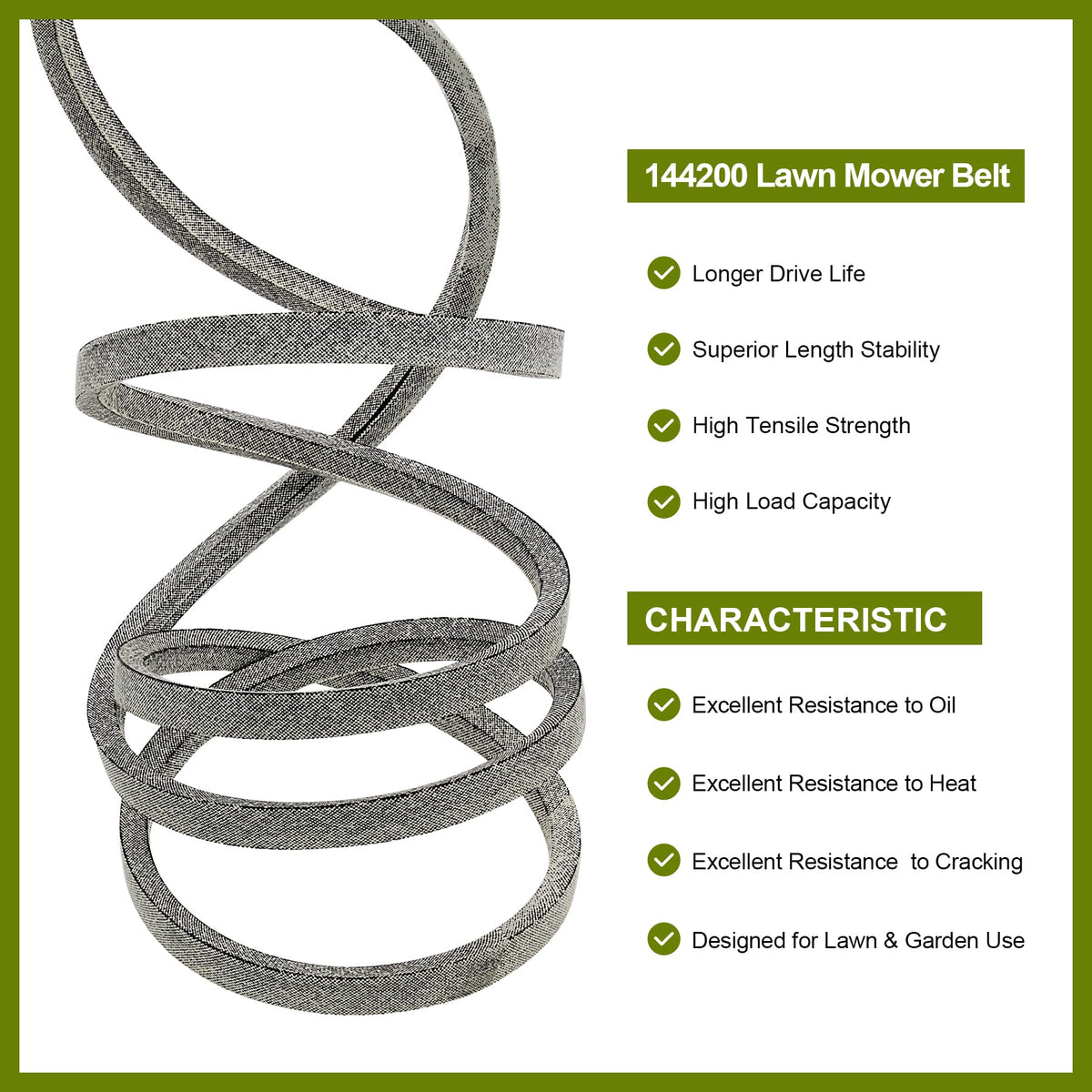 Honoyam belt designed for AYP, Craftsman, and Husqvarna 42-inch decks.