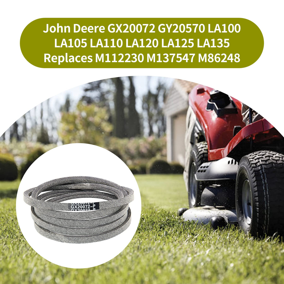 Honoyam GX20072 belt designed for durable performance in outdoor mowing tasks