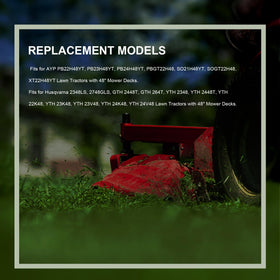 Honoyam lawn tractor compatibility illustration shows belt fits many models.