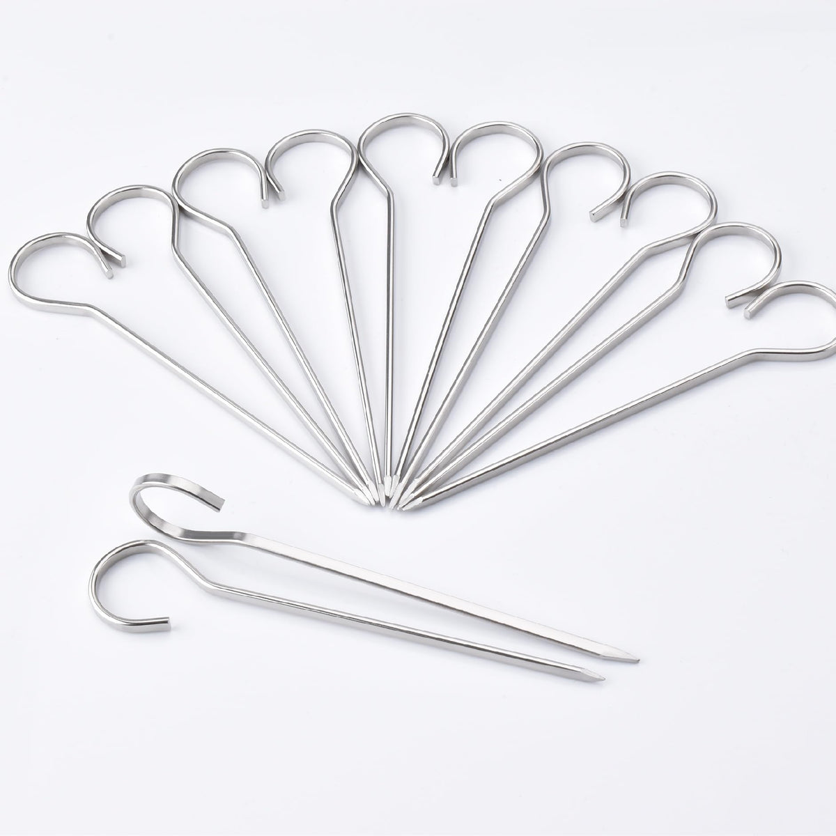 HONSHEN flat skewers 4.75 inch for grill use, stable support for meats and vegetables