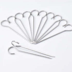 HONSHEN flat skewers 4.75 inch for grill use, stable support for meats and vegetables
