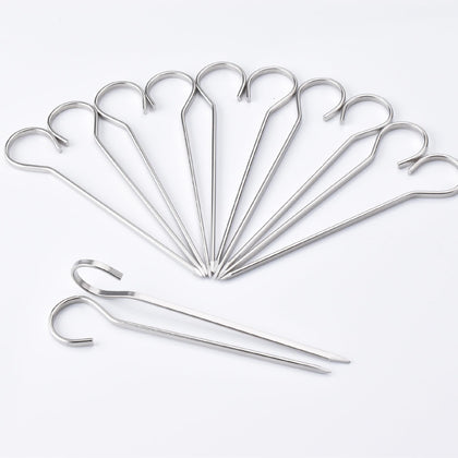 HONSHEN flat skewers 4.75 inch for grill use, stable support for meats and vegetables