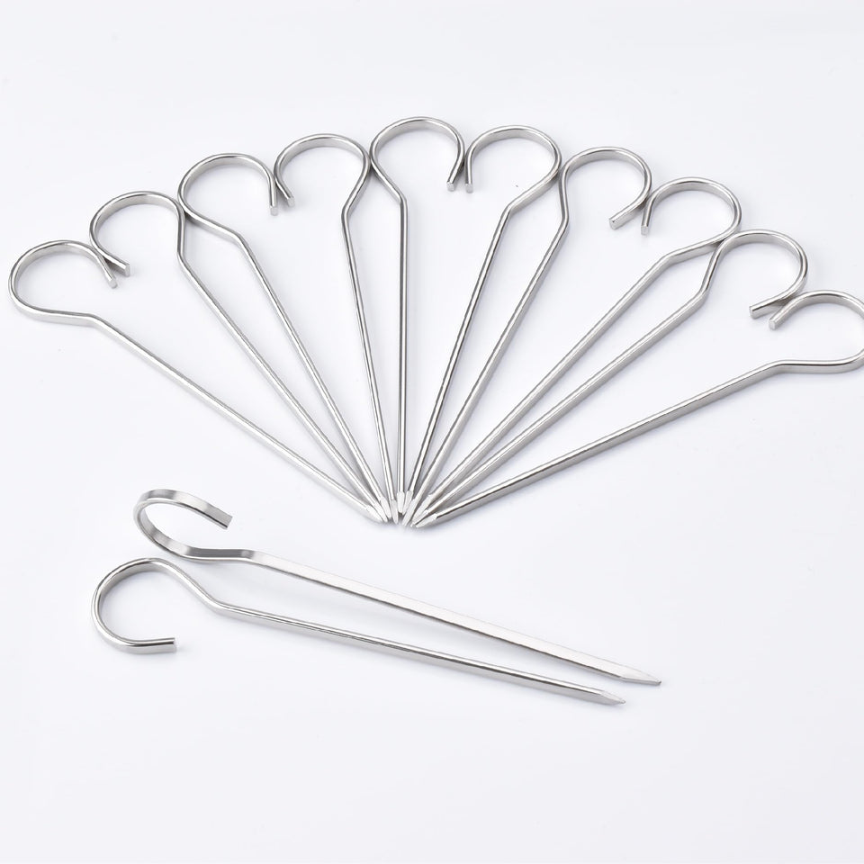 HONSHEN flat skewers 4.75 inch for grill use, stable support for meats and vegetables