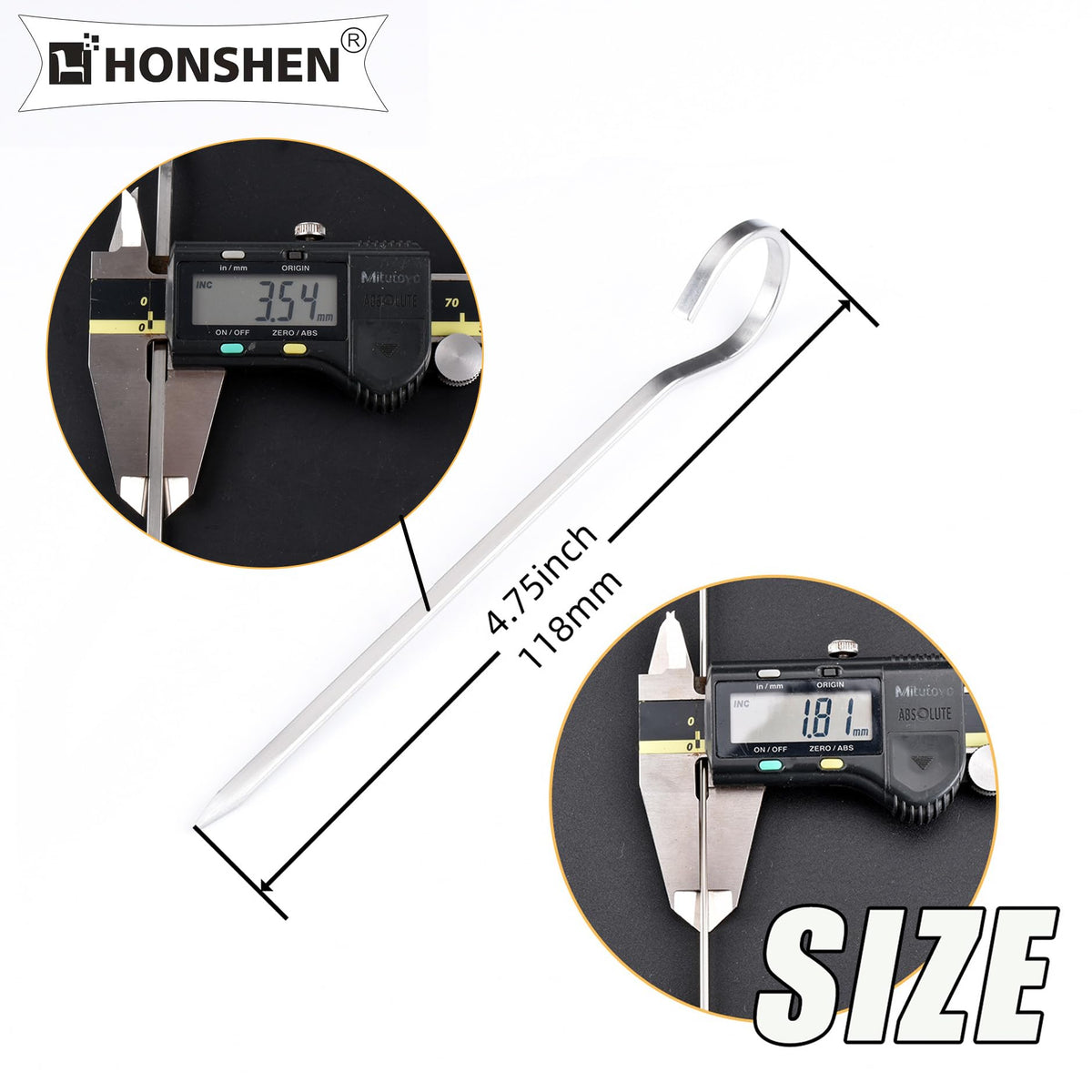 HONSHEN pack of 12 flat skewers for convenient grilling