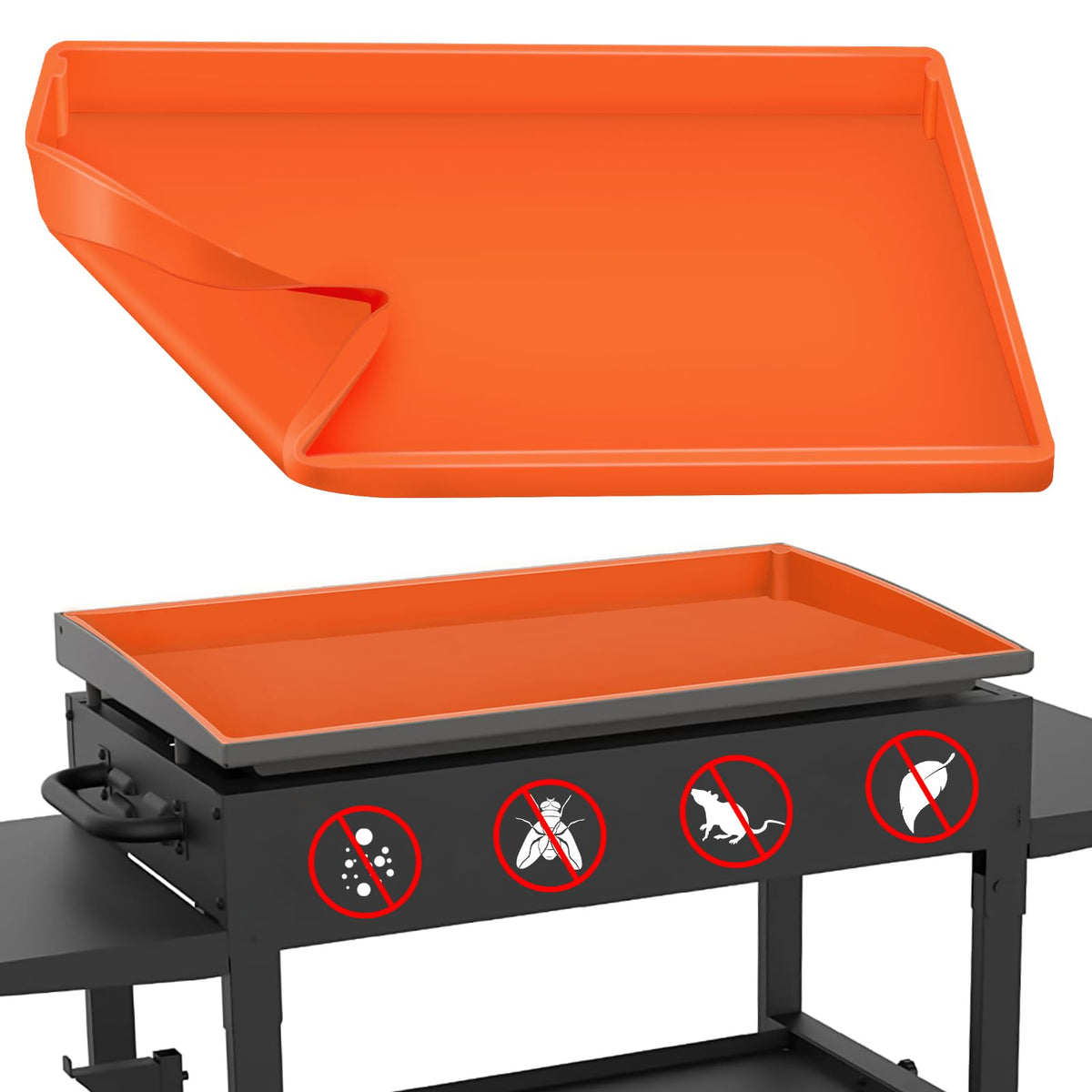 HONSREO 36-inch griddle mat with orange full-wrap protects the surface while cooking