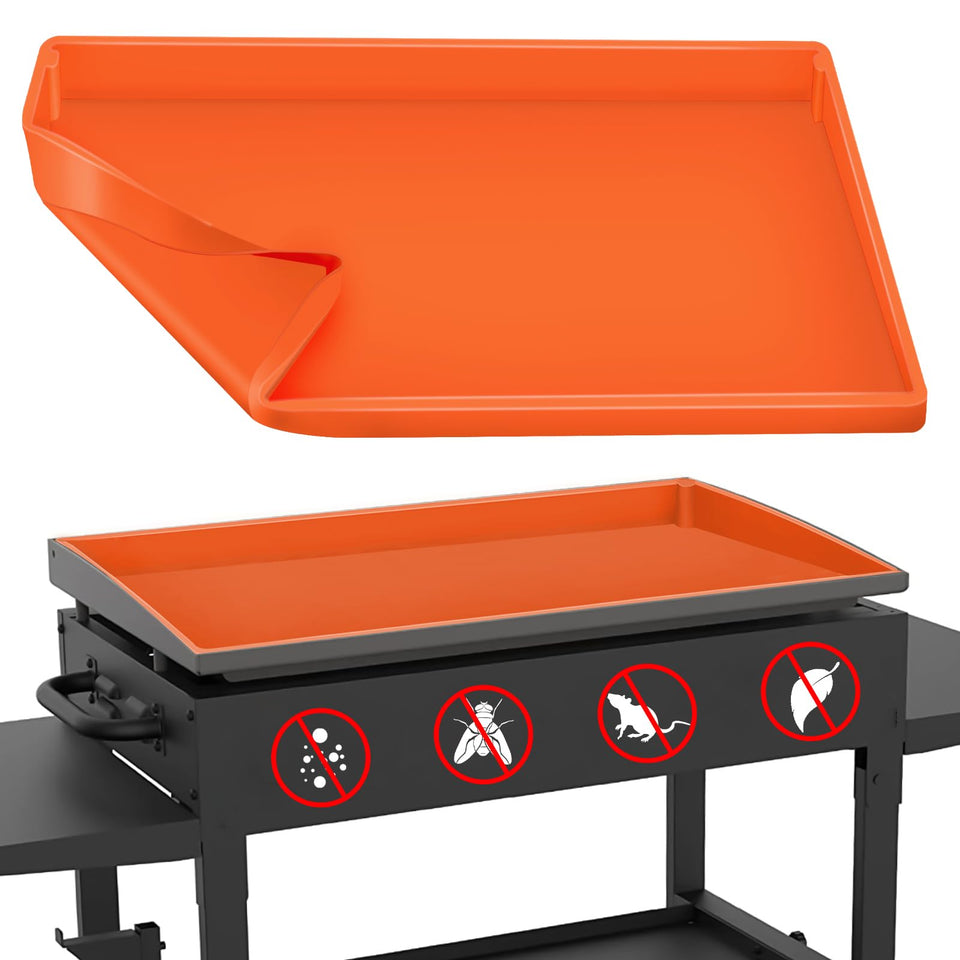 HONSREO 36-inch griddle mat with orange full-wrap protects the surface while cooking