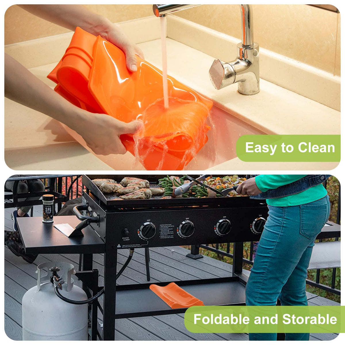 HONSREO cuttable edges let you tailor the mat to your grill width.