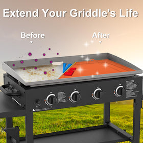 HONSREO full protection mat shields the griddle from scratches and residue.