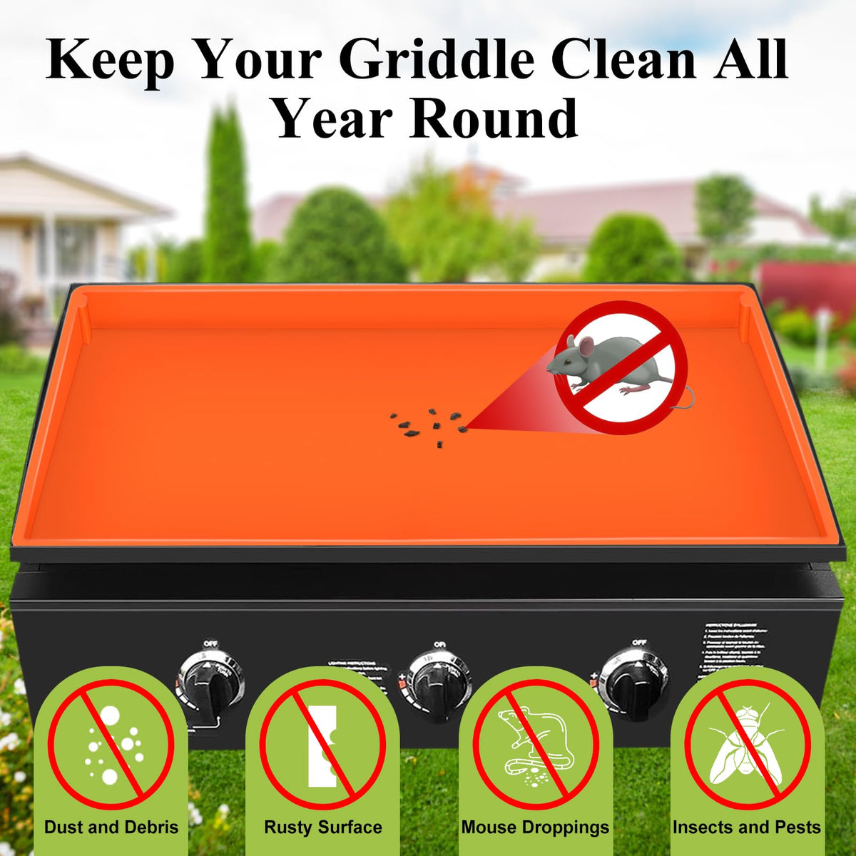 HONSREO orange silicone mat simplifies cleanup after cooking