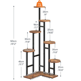 HOOBRO 7-tier corner plant stand detail of sturdy metal frame and support
