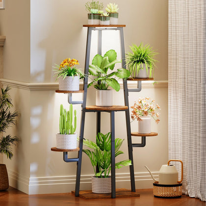 HOOBRO plant stand with grow-light panel supports healthy indoor greenery.