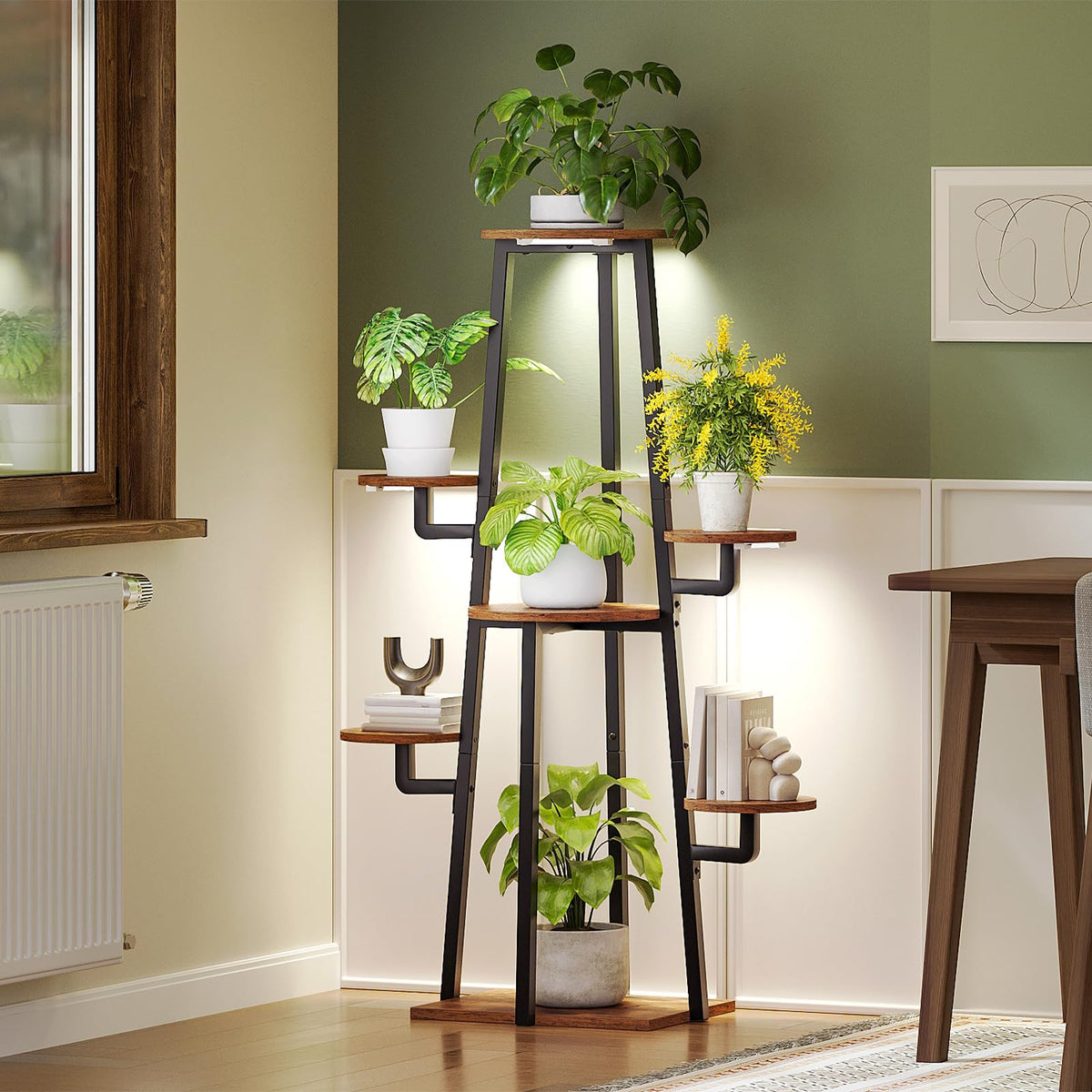HOOBRO metal-frame plant stand combines durability with modern style.