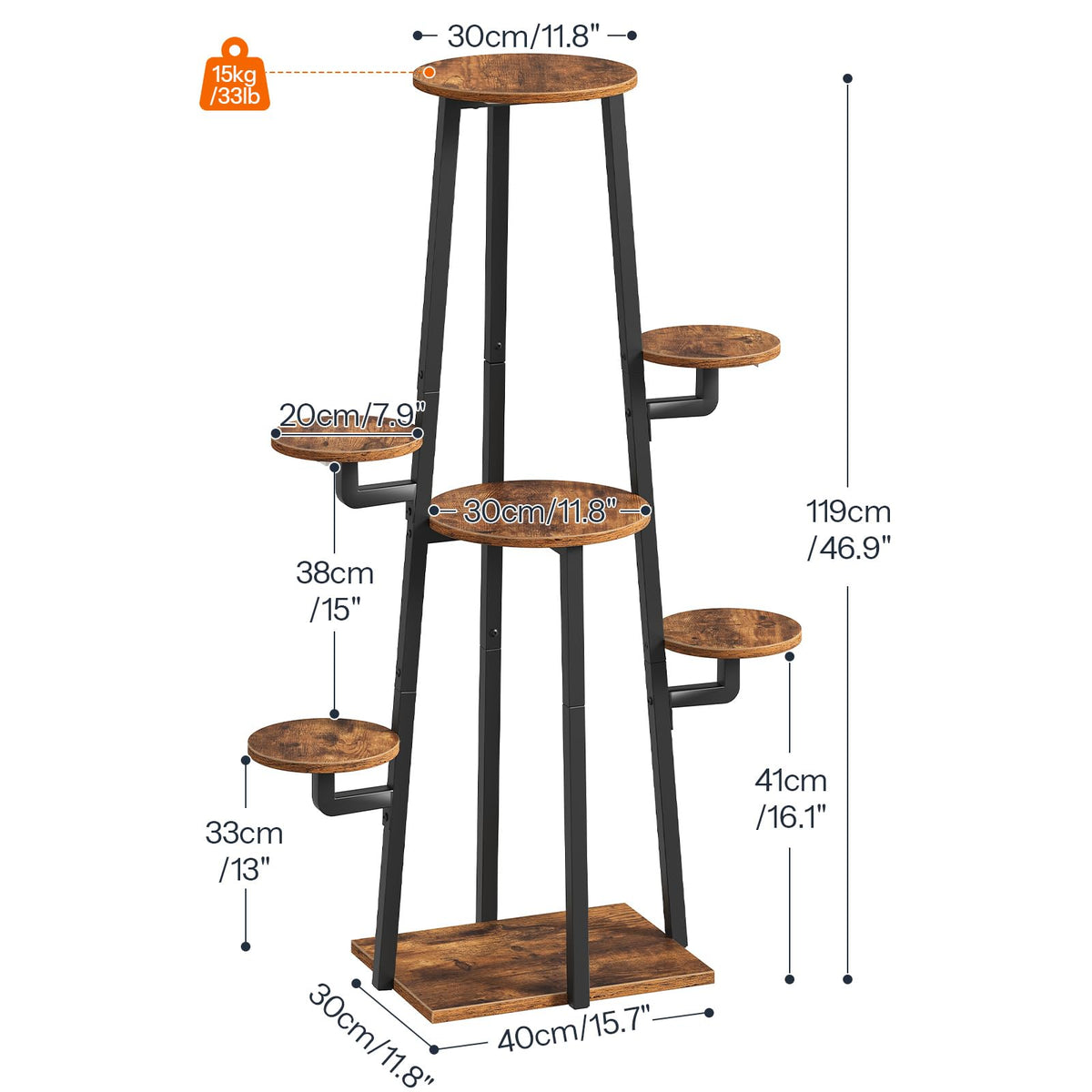 HOOBRO seven-tier corner shelf showcases a spacious display for plants.