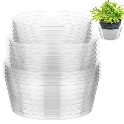 Hoolerry Clear Deep Drip Saucer 8 inch catches excess water to protect floors.
