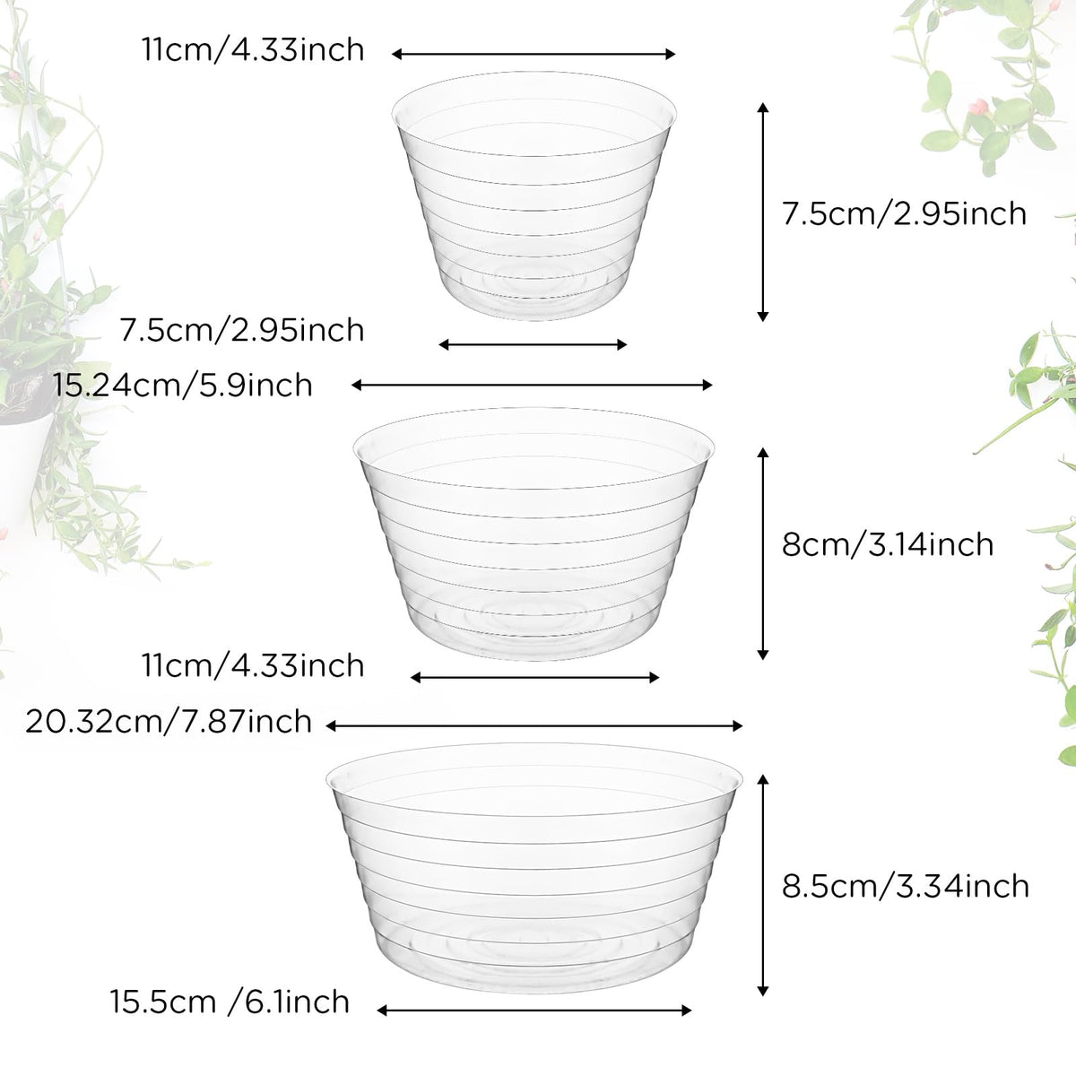 Hoolerry 6-inch deep drip tray supports clean drainage under larger pots.
