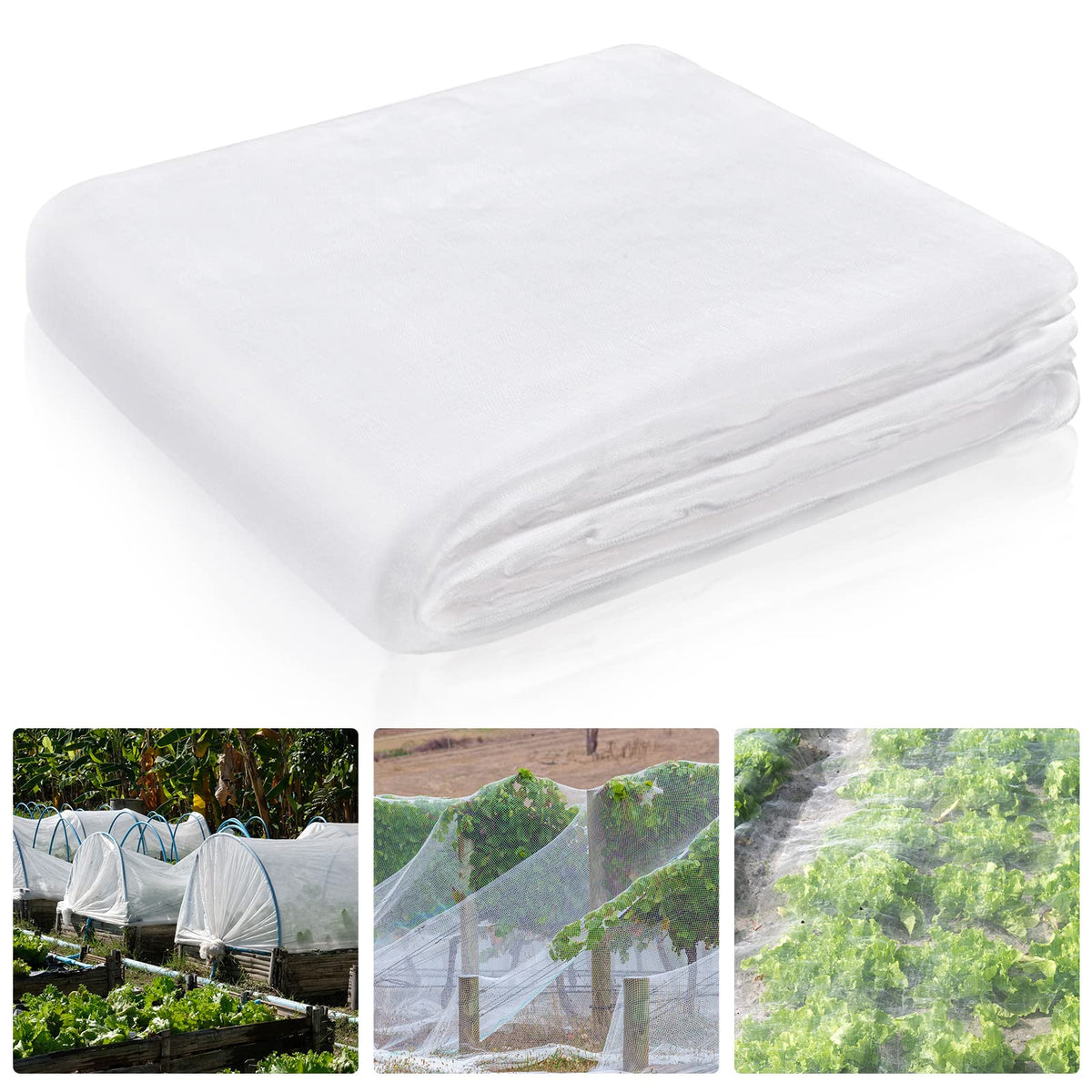 Hoolerry ultra-fine mosquito netting 20x25ft protects vegetables with breathable mesh