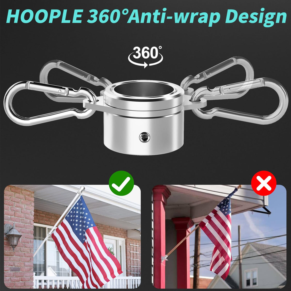 HOOPLE adjustable screw on rings to fit 1.02–1.25 inch poles.