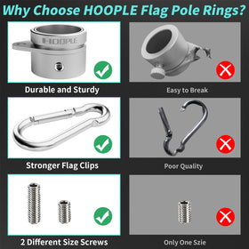 HOOPLE adjustable screws fit 0.75–1.02 inch poles for precise installation