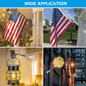 HOOPLE all-weather outdoor flag pole holder handles rain and sun.