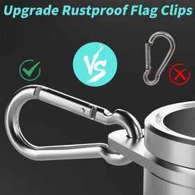 HOOPLE flag ring with adjustable screw fits 1.3–1.5 inch poles.