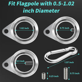 HOOPLE aluminum flagpole rings resist rust and sun for year-round use