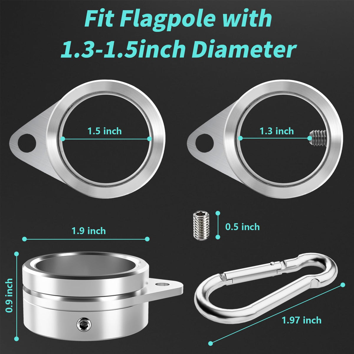HOOPLE rust-resistant aluminum rings ready for long-term outdoor display.