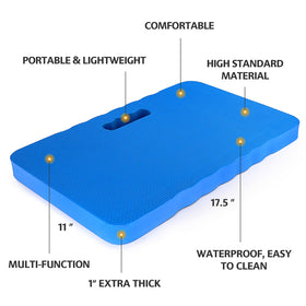 HOOPLE kneeling pad blue side view highlights rugged waterproof surface for outdoor use