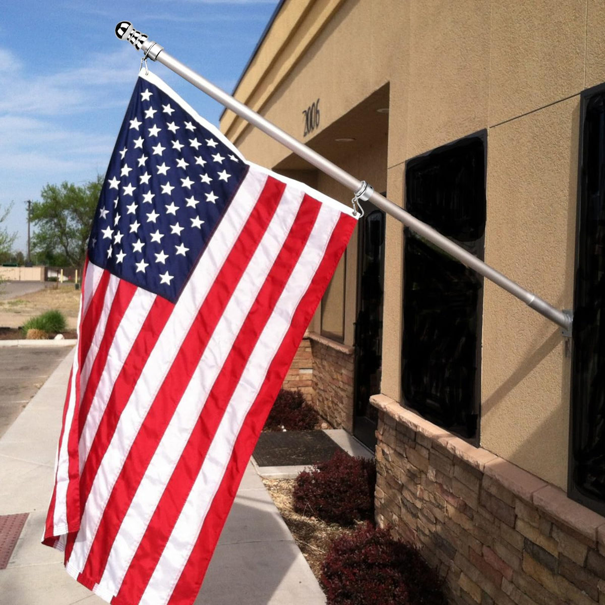 HOOPLE flag hardware suitable for gardens, patios, or commercial poles