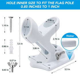 HOOPLE heavy-duty aluminum flag pole holder withstands all weather