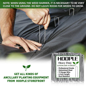 HOOPLE garden fabric installation step guide for neat planting beds.