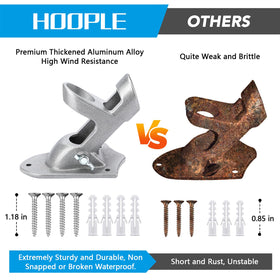 HOOPLE heavy-duty aluminum flag pole holder ready for all-weather use