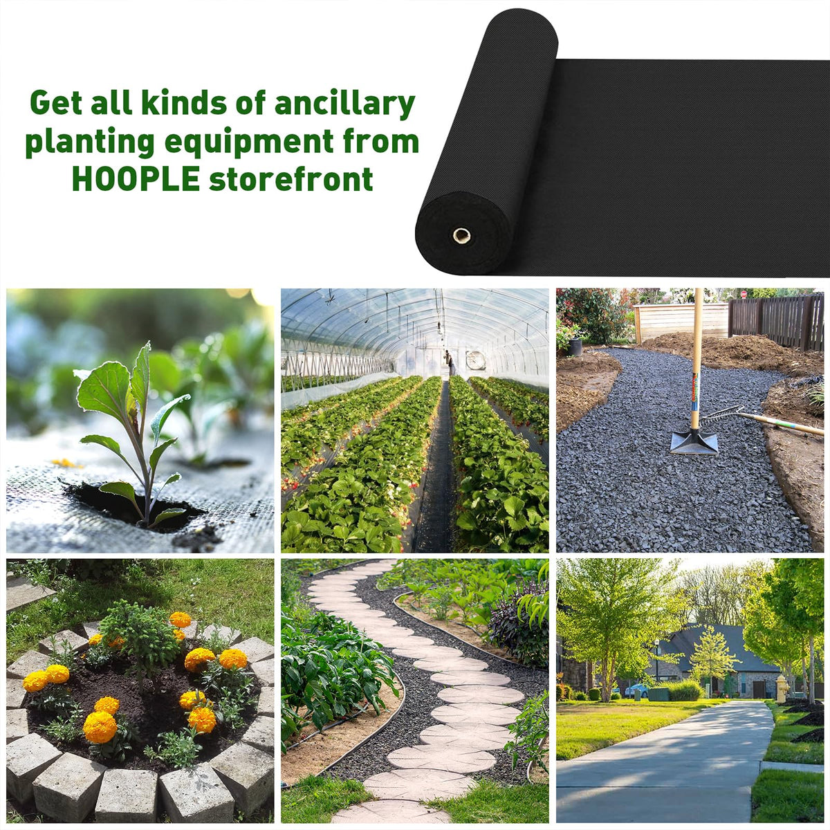 HOOPLE heavy‑duty weave weed barrier remains durable under weather and wear.